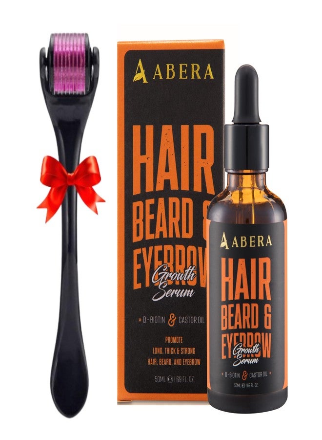 Abera Hair Growth Serum for Hair Loss, Natural Hair Regrowth Treatment for Hair & Beard with Biotin & Castor Oil, Recommended Combo (1 Serum + Gift) - Image 1